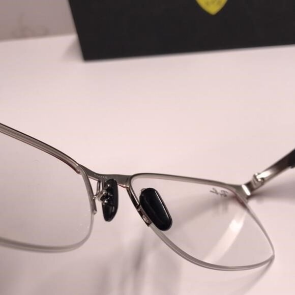 New Authentic Ray-Ban Ferrari RX8416M Eyeglasses – Matte Red on Silver, - Picture 14 of 14